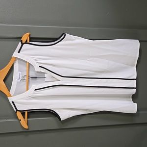 Calvin Klein Ivory/Black Sleeveless Top